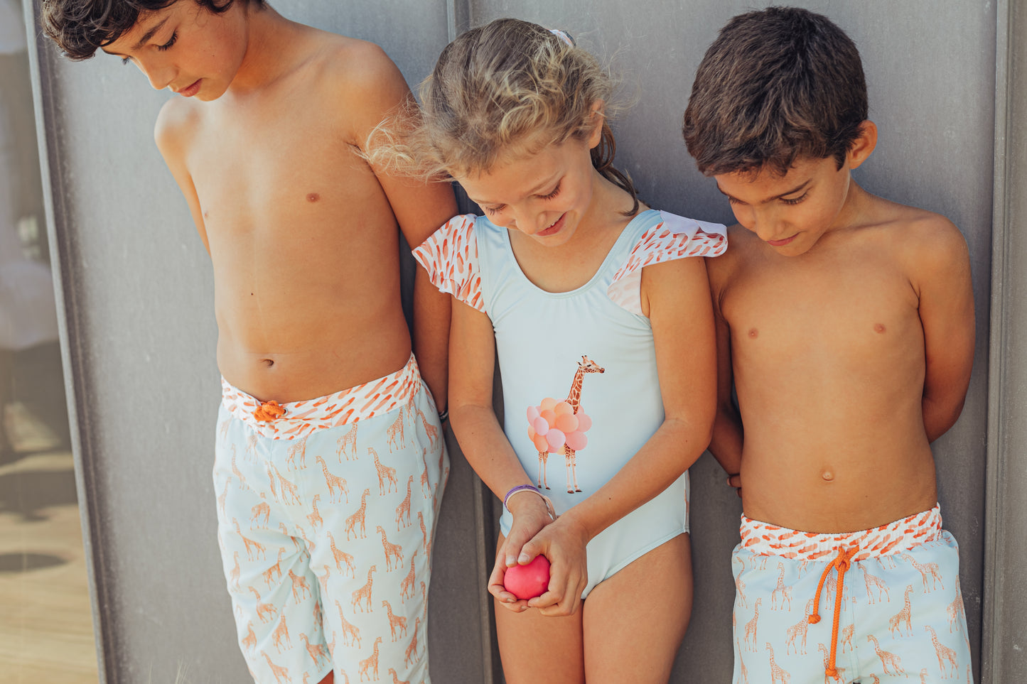 Paperboat - Funny Giraffe Surfer Swim Shorts