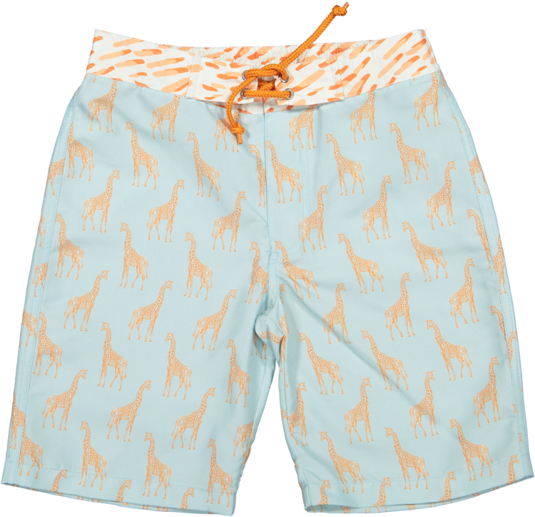Paperboat - Funny Giraffe Surfer Swim Shorts