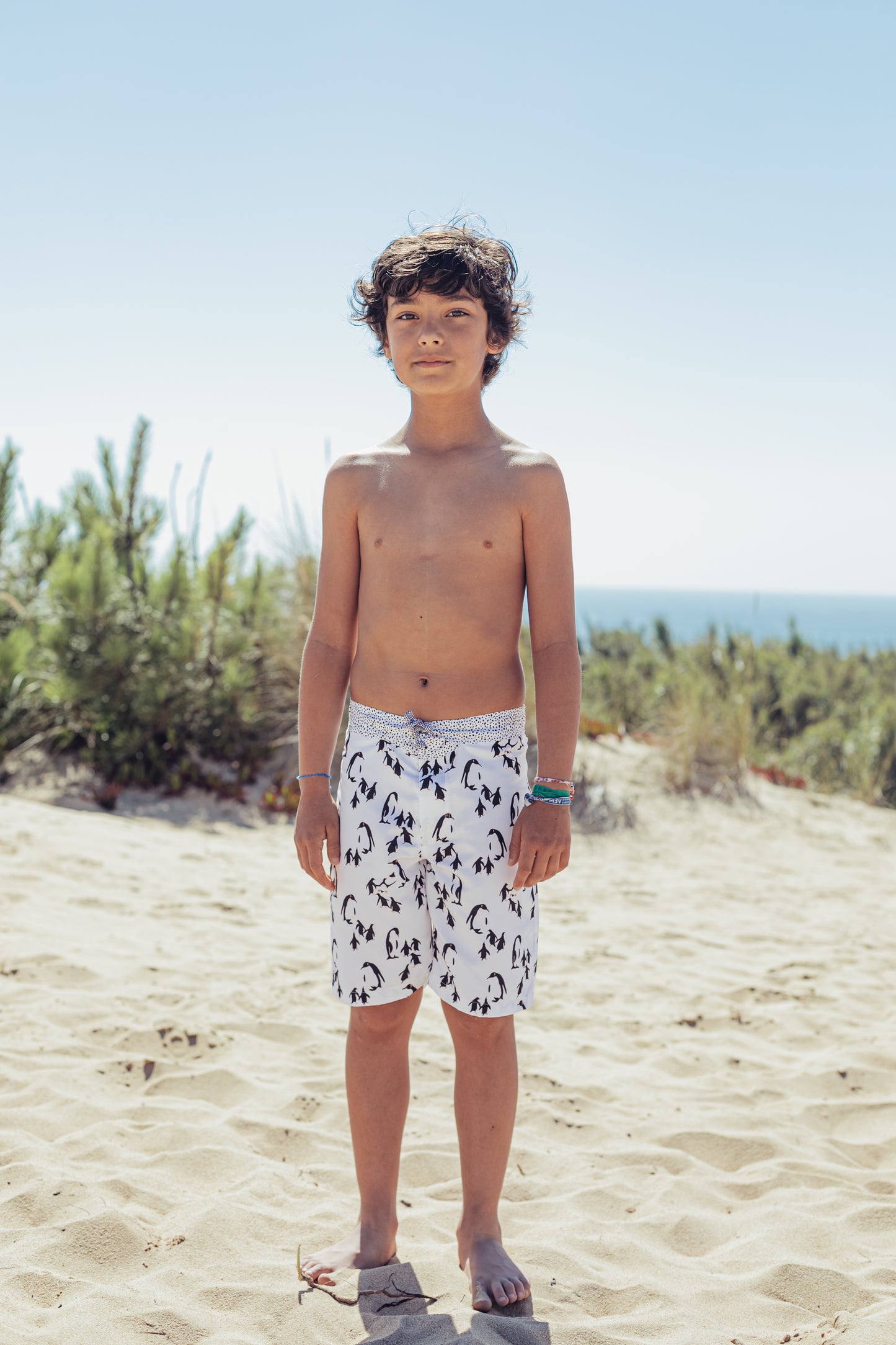 Paperboat - Penguin Surfer Swim Shorts